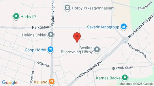 Affärslokaler till försäljning i Hörby - kort over placeringen