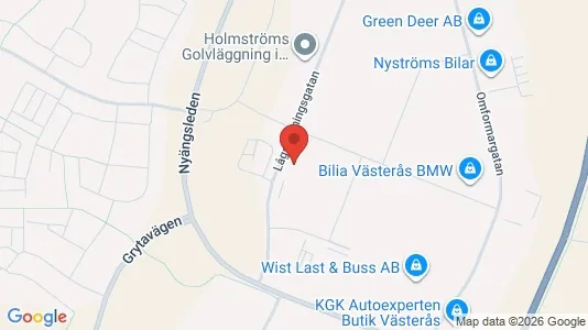 Affärslokaler att hyra i Västerås - kort over placeringen