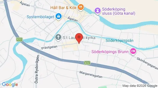 Affärslokaler att hyra i Söderköping - kort over placeringen