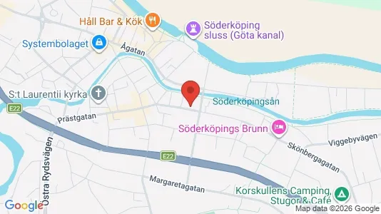 Affärslokaler att hyra i Söderköping - kort over placeringen