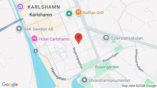 Affärslokaler att hyra i Karlshamn - kort over placeringen