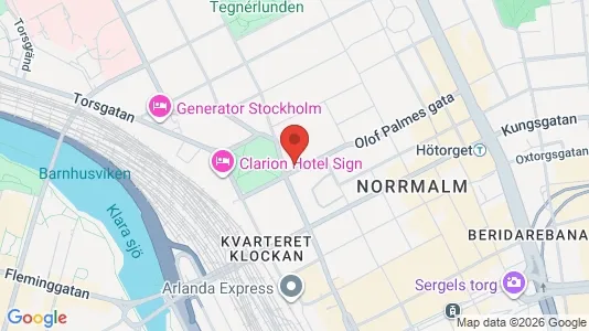 Kontorslokaler att hyra i Stockholm Innerstad - kort over placeringen