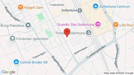 Affärslokaler att hyra i Sollentuna - kort over placeringen