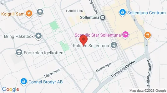 Affärslokaler att hyra i Sollentuna - kort over placeringen