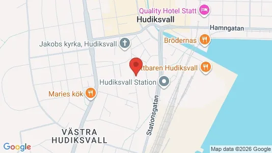 Affärslokaler att hyra i Hudiksvall - kort over placeringen
