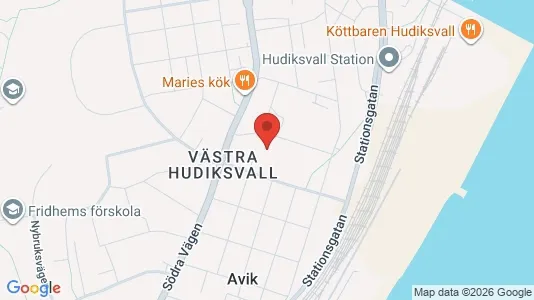 Affärslokaler att hyra i Hudiksvall - kort over placeringen