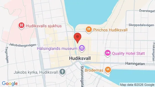 Affärslokaler att hyra i Hudiksvall - kort over placeringen