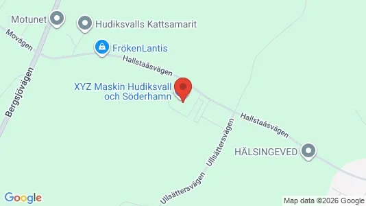 Affärslokaler att hyra i Hudiksvall - kort over placeringen