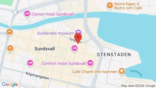Affärslokaler att hyra i Sundsvall - kort over placeringen