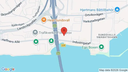 Kontorslokaler att hyra i Sundsvall - kort over placeringen