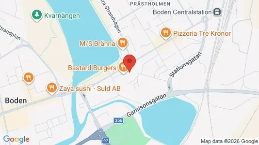 Restauranglokaler att hyra i Boden - kort over placeringen