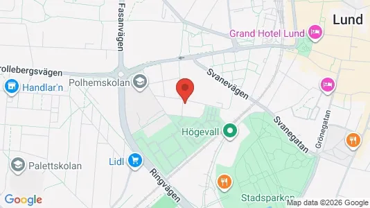 Affärslokaler att hyra i Lund - kort over placeringen