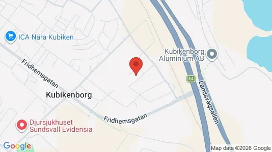 Affärslokaler att hyra i Sundsvall - kort over placeringen