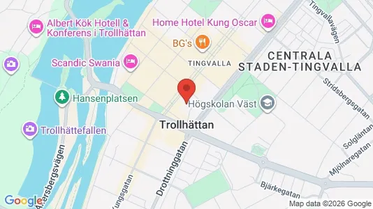 Affärslokaler att hyra i Trollhättan - kort over placeringen