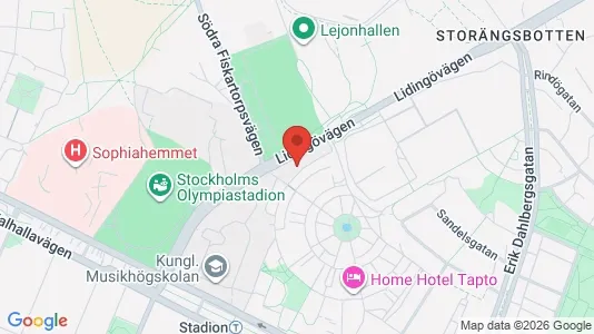 Kontorslokaler att hyra i Gärdet/Djurgården - kort over placeringen