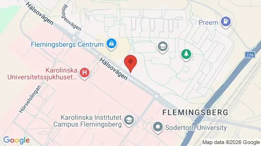 Kontorslokaler att hyra i Huddinge - kort over placeringen