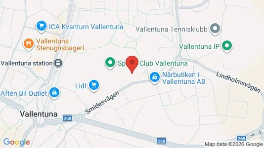 Kontorslokaler att hyra i Vallentuna - kort over placeringen
