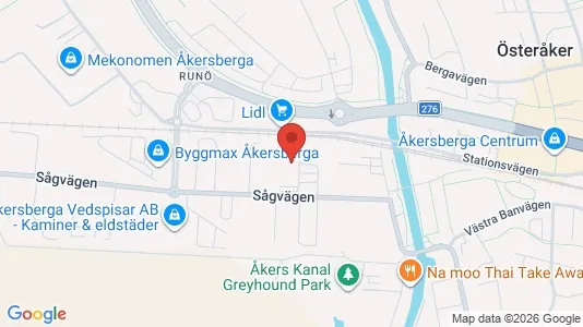 Kontorslokaler att hyra i Österåker - kort over placeringen