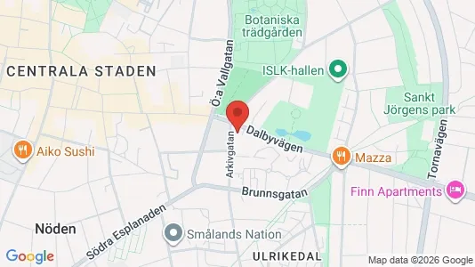Affärslokaler att hyra i Lund - kort over placeringen