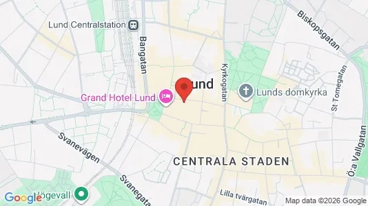 Affärslokaler att hyra i Lund - kort over placeringen