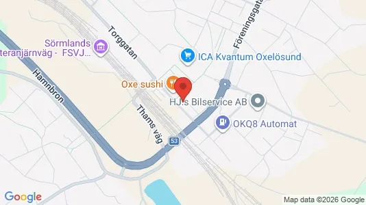 Affärslokaler att hyra i Oxelösund - kort over placeringen