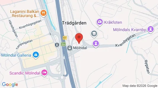 Kontorslokaler att hyra i Mölndal - kort over placeringen