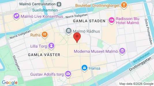 Kontorslokaler att hyra i Malmö Centrum - kort over placeringen