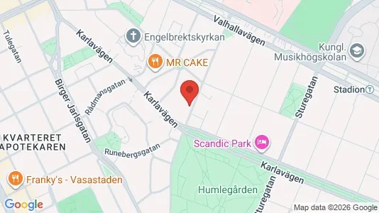 Kontorslokaler att hyra i Östermalm - kort over placeringen