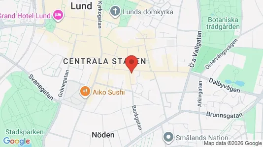 Kontorslokaler att hyra i Lund - kort over placeringen