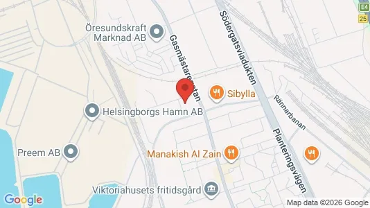 Industrilokaler till försäljning i Helsingborg - kort over placeringen