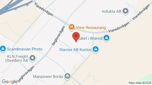 Industrilokaler att hyra i Borås - kort over placeringen