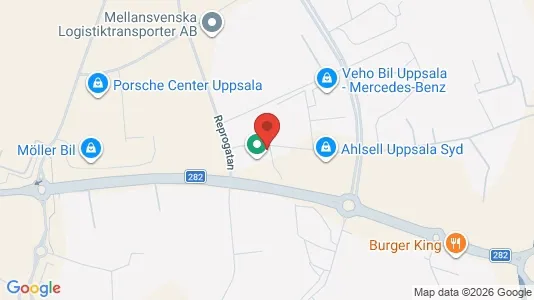 Kontorslokaler att hyra i Uppsala - kort over placeringen