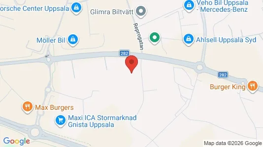 Kontorslokaler att hyra i Uppsala - kort over placeringen