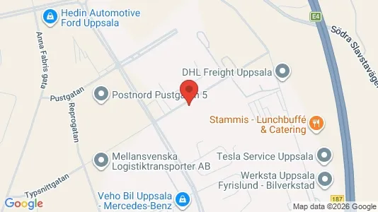 Affärslokaler att hyra i Uppsala - kort over placeringen