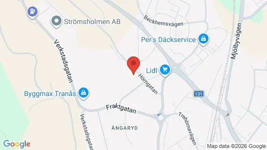 Kontorslokaler att hyra i Tranås - kort over placeringen