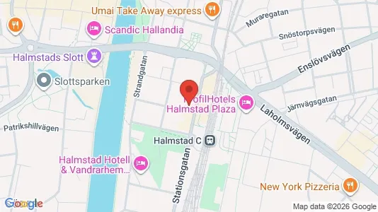 Industrilokaler att hyra i Halmstad - kort over placeringen