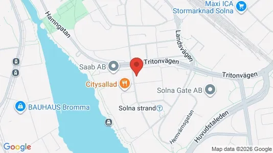 Kontorslokaler att hyra i Solna - kort over placeringen