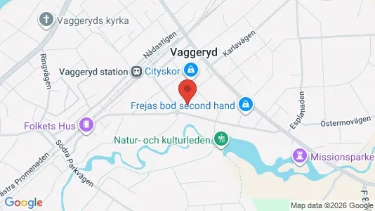 Affärslokaler att hyra i Vaggeryd - kort over placeringen