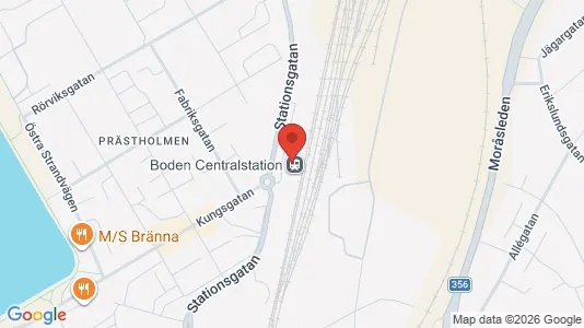 Kontorslokaler att hyra i Boden - kort over placeringen
