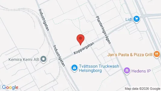 Kontorslokaler att hyra i Helsingborg - kort over placeringen