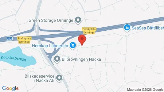 Lagerlokaler att hyra i Nacka - kort over placeringen