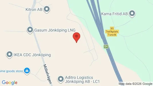 Lagerlokaler att hyra i Jönköping - kort over placeringen