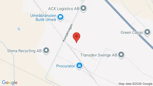 Affärslokaler att hyra i Umeå - kort over placeringen