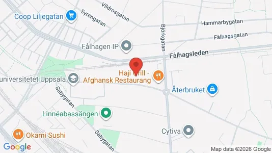 Affärslokaler att hyra i Uppsala - kort over placeringen