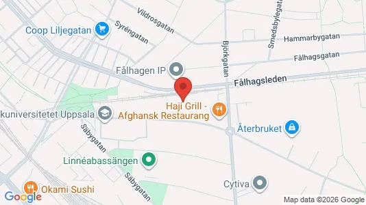 Affärslokaler att hyra i Uppsala - kort over placeringen