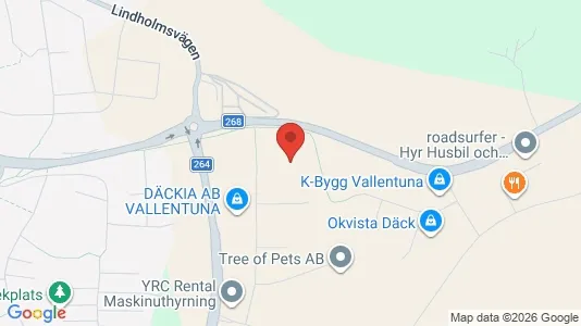 Lagerlokaler att hyra i Vallentuna - kort over placeringen