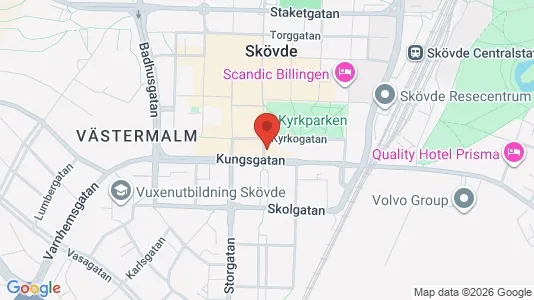 Kontorslokaler att hyra i Skövde - kort over placeringen