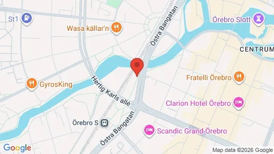 Kontorslokaler att hyra i Örebro - kort over placeringen
