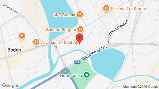 Affärslokaler att hyra i Boden - kort over placeringen