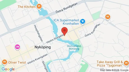 Kontorslokaler att hyra i Nyköping - kort over placeringen